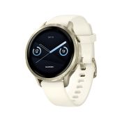 Garmin Venu 4 Lunar Gold 41 mm mit cremefarbenem Armband