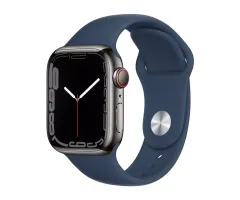 Apple Watch Series 7 LTE 41 mm Edelstahl graphit Sportarmband abys