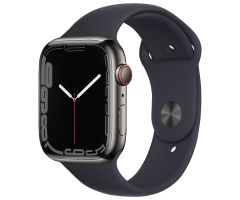Apple Watch Series 7 LTE 45 mm Edelstahlgehäuse graphit Sportarmba