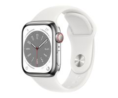 Apple Watch Series 8 LTE 41 mm Edelstahlgehäuse silber Sportarmban