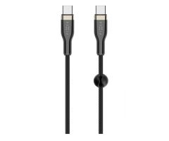 FIXED Geflochtenes USB-C/USB-C-Kabel 2 m 100 W schwarz