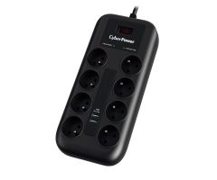 CyberPower Professionell - 8 Steckdosen, 2x USB 2,4A, 1,8m