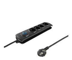 Qoltec Überspannungsschutzleiste - 4 Steckdosen, 2,5 m, schwarz