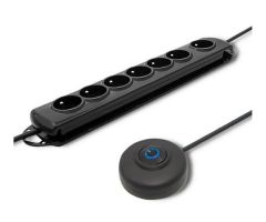 Qoltec Überspannungsschutzleiste - 7 Steckdosen, 1,5 m, schwarz