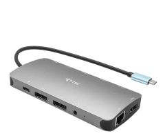 i-tec USB-C Metal Nano Dock 2x DP 1x HDMI 4K LAN Audio PD 100W