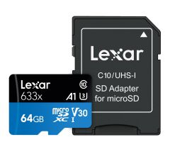 Lexar 64GB microSDXC High-Performance 633x UHS-I A1 V30