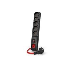 HSK DATA Acar F5 Power 16A – 5 Steckdosen, 3 m, schwarz