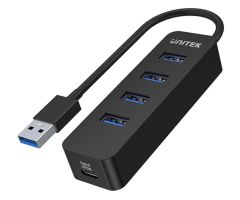 Unitek Hub USB-A, 4 Anschlüsse USB 3.1, aktiv, 10 W