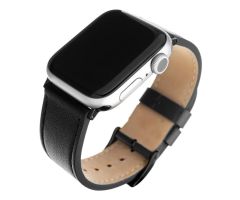 FIXED Lederarmband für Apple Watch breit schwarz