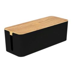 Mozos Organizer für Kabel und Leisten aus schwarzem Holz