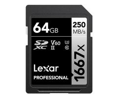 Lexar 64GB 1667x Professional SDXC UHS-II U3 V60