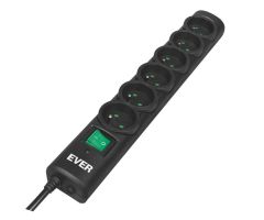 Ever Optima - 6 Steckdosen, 5m, schwarz