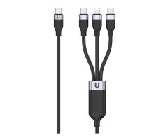 Unitek 3-in-1 USB-C Ladekabel 1,5m schwarz