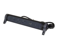 Legrand Schutzverlängerungskabel 3X2P+Z+USB AC 1,5M-SCHWARZ