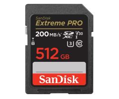 SanDisk 512GB SDXC Extreme PRO 200MB/s A2 C10 V30 UHS-I U3