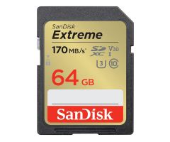 SanDisk 64GB SDXC Extreme 170MB/s A2 C10 V30 UHS-I U3