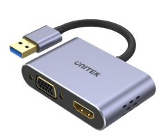 Unitek USB-A - HDMI, VGA FullHD-Adapter