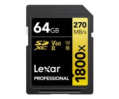 Lexar 64GB 1800x Professional SDXC UHS-II U3 V60