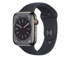 Apple Watch Series 8 LTE 45 mm Edelstahlgehäuse graphit Sportarmba