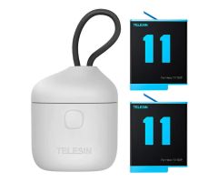 TELESIN Wasserdichtes Dreikanal-Ladegerät + 2 Akkus für GoPro