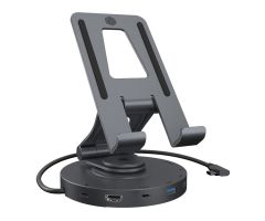 ICY BOX Ein Ständer mit einer Dockingstation für ein Smartphone