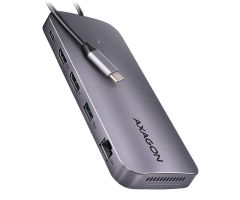 Axagon USB 12 in1 10 Gbit/s, 3x USB-A, USB-C, HDMI, DP, RJ-45, M.