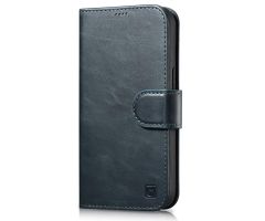 iCarer Wallet Case Oil Wax für iPhone 14 Pro (Anti-RFID) blau
