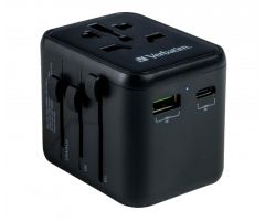 Verbatim Universal-Reiseadapter UTA-02 USB-C PD 20W USB-A QC