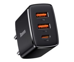 Baseus USB-C, 2x USB-A 30W PD QC3.0 Wandladegerät