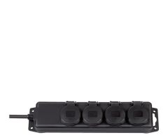 Brennenstuhl GARTENSTROMVERSORGUNGSLEISTE 4GN 2M SCHWARZ IP44 OHNE SCHALT