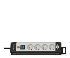 Brennenstuhl STECKVERSIONSLEISTE „PREMIUM-LINE“ 4GN 1,8M SCHWARZ/HELLGRAU