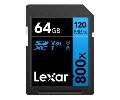 Lexar 64GB 800x Professional SDXC UHS-I U3 V30