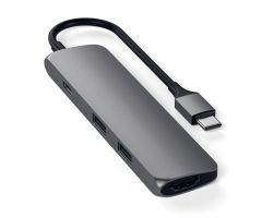 Satechi Aluminium Adapter Slim (USB-C, 4K HDMI, 2x USB-A)(space gr.)