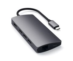 Satechi Aluminium Adapter V2 (USB-C, 3xUSB-A, 4K HDMI, mSD)