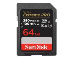 SanDisk 64GB SDXC Extreme PRO 280MB/s V60 UHS-II