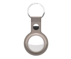 KeyBudz AirTag Keyring Lederetui Schutzetui für AirTag sandbeige