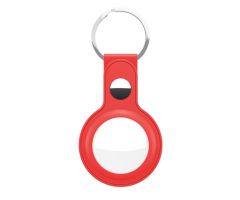 KeyBudz AirTag Keyring Lederetui Schutzhülle für AirTag rot