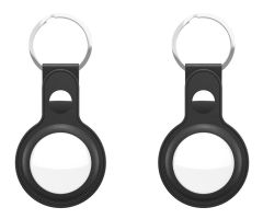 KeyBudz AirTag Keyring Lederetui für AirTag schwarz 2 Stück