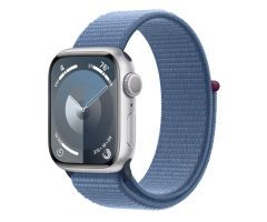 Apple Watch 9 GPS 41mm Aluminium silber Sport Loop winterblau