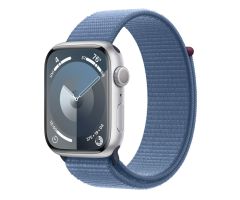 Apple Watch 9 45mm GPS Aluminium silber Sport Loop winterblau