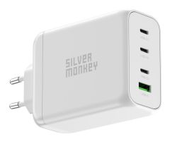 Silver Monkey Ladegerät GaN 200W USB-C PD + USB 3.0 QC W
