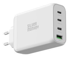 Silver Monkey Ladegerät GaN 130W USB-C PD + USB 3.0 QC