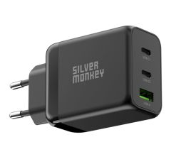 Silver Monkey Ladegerät GaN 65W USB-C PD USB 3.0 QC B
