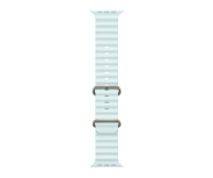 Apple Ocean Armband 44–49 mm, natürliches Titan/frostiges Blau