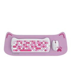 CANYON HSET-W6 Rosa Tastatur- und Mausset mit Pad