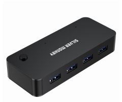 Silver Monkey Switch Box HUB 4 x USB 3.1 + USB-C (DC) (für 2 Computer)