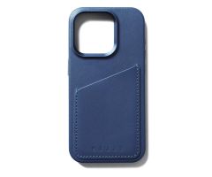 Mujjo FullLeatherWallet Case iPhone 15 Pro MagSafe blue