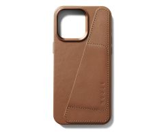 Mujjo FullLeatherWallet Case iPhone 15 Pro Max MagSafe tan