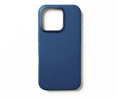 Mujjo Leather Case iPhone 16 Pro MagSafe blue