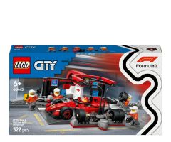 LEGO City 60443 F1 Boxenstopp mit Boxencrew und Ferrari Flitzer